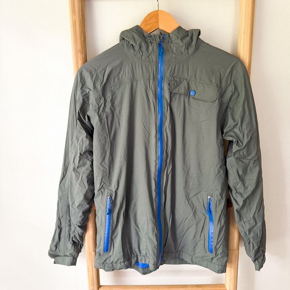 REI Boys XL 18 Hooded Jacket Gray Blue Lightweight Insulated Coat